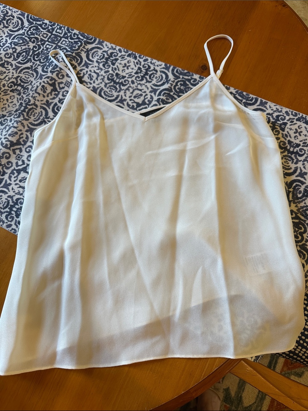J. Crew White 100% silk V-Neck Camisole